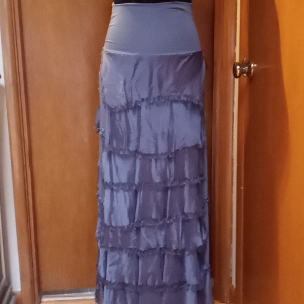 Gray skirt with layered panels